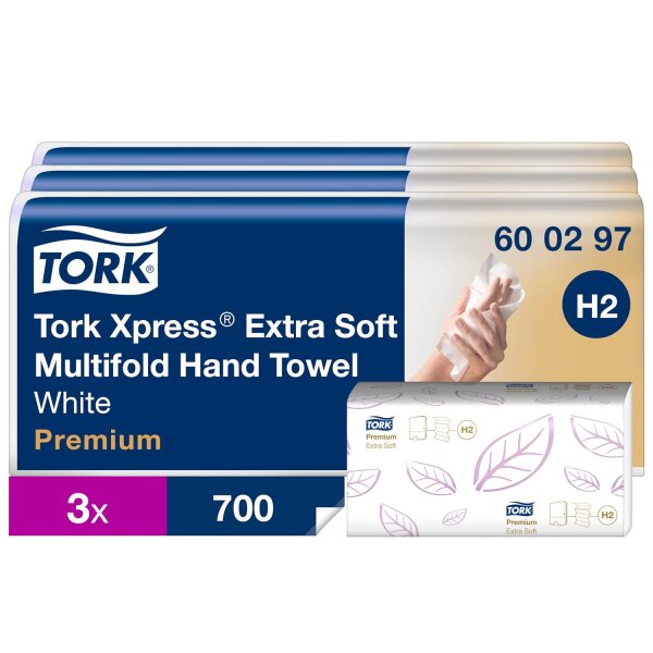 Tork Xpress Multifold-Handtücher Weiß H2 21×100 Tücher