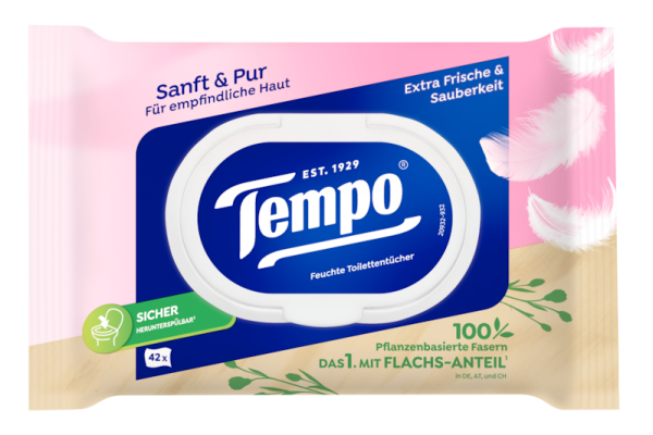 Tempo Feuchte Toilettentücher Sanft & Pur 2 x 42er