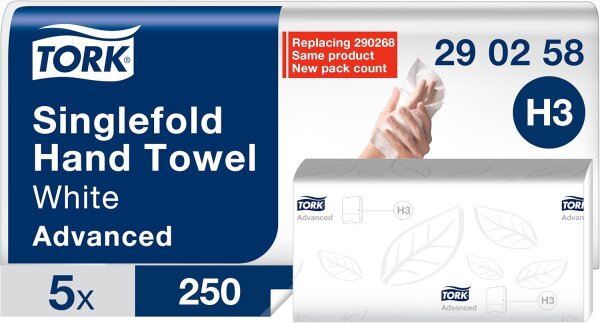 Tork Advanced Papierhandtücher H3 2-lagig weiß 5x250 Blatt