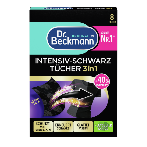 Dr. Beckmann Intensiv-Schwarz-Tücher 3in1 8 Tücher