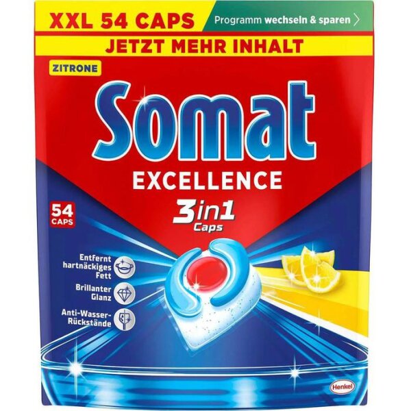 Somat Excellence 3in1 Caps XXL Zitrone 54 Stück