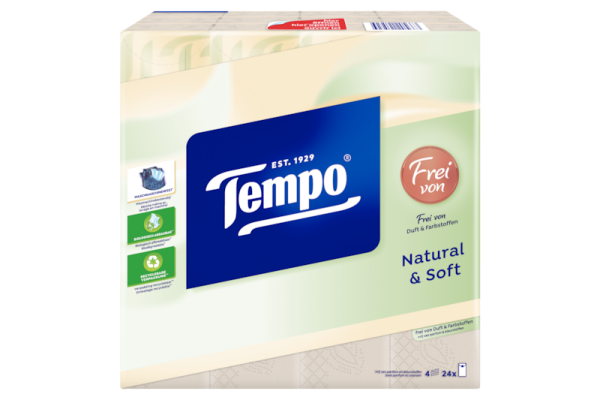 Tempo Taschentücher natural & soft 24 x 9 Stück